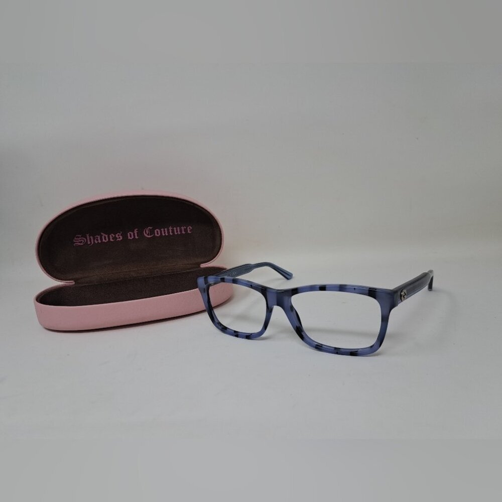 Gucci Eye Glasses Frames Blue Black Italy Square GG 3765 YV5 53mm 53-15-140